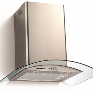 RESIGILAT – HOTA DECORATIVA HEINNER DCH-650GX, Putere de absorbtie 610 mc/h, Latime 60cm, Clasa D, Iluminare LED, Inox+Sticla