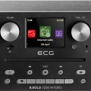 RESIGILAT -Internet radio ECG B.BOLD 7200 Intero Black, FM + DAB, stereo 2 × 10 W, CD audio si MP3, Bluetooth, USB, carcasa lemn, negru - Img 2