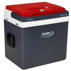 RESIGILAT - Lada frigorifica auto si camping ZORN Z 26 LNE PX, 25 litri, alimentare 12V/230V, racire si incalzire, alb-rosu-gri