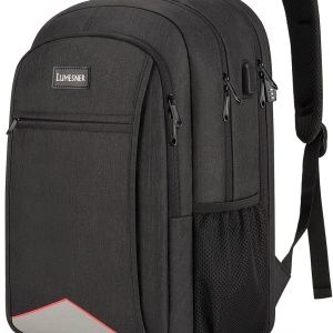 Rucsac pentru laptop Lumesner, textil, negru, 45,7 x 30,4 x 19,8 cm