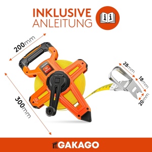 Ruleta Profesionala Gakago, 30m cu Sistem de Transmisie 3:1