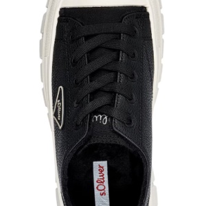 s.Oliver, Pantofi sport wedge cu aspect masiv, Negru, 37, Resigilat, Grad B - Img 5