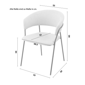 Scaun Alice bej, 53/80/59 cm - Img 2