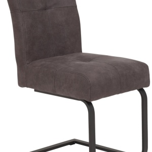 Scaun CarryHome, gri, din catifea, 43/91/65 cm