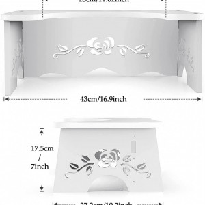 Scaun inaltator pentru toaleta Ellenge, lemn/plastic, alb, 43 X 17,5 X 28 cm - Img 6