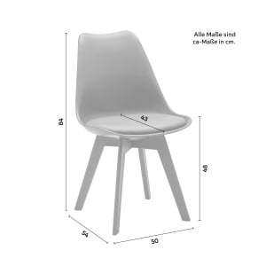 Scaun Mia albastru, 50x84x54 cm - Img 3