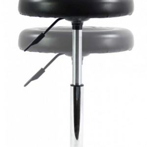 Scaun pentru salon FURWOO, metal/piele sintetica, rotativ, argintiu/negru, 38,5 - 52,5 x 33,7 x 30 cm - Img 3