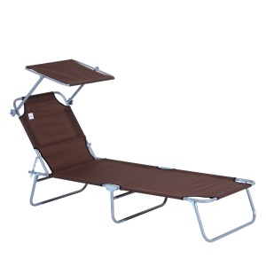 Scaun pliabil reclinabil cu paravan parasolar, Oxford/otel, max 105cm, Maro - Verificat A · Re-Bloom