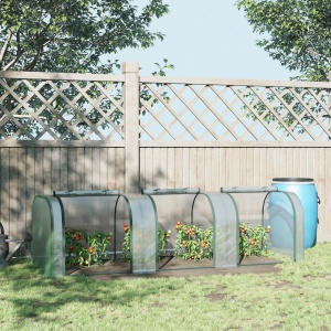 Sera tip tunel 295x100x80 cm, cadru otel, PVC transparent, usi rulou fermoar, anti-vant nivel 4, legume flori - Verificat A · Re-Bloom - Img 2
