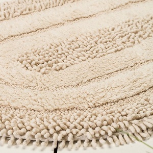 Set 2 covorase de baie, bumbac 100%, 50x60 cm + 60x100 cm, 1600g/m², antiderapant antibacterian, lucrat manual, bej - Verificat A · Re-Bloom - Img 2