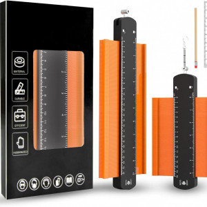 Set 2 instrumente flexibile de masurare pentru contur Sayiant, negru/portocaliu, plastic/metal
