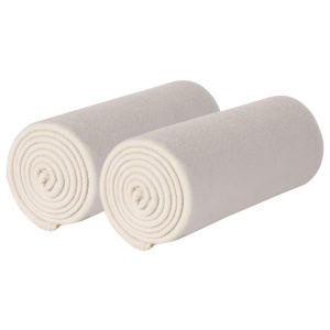 Set 2 Paturi fleece Dormitio®, margine ingusta, cusatura overlock, 127x152 cm, 100% poliester, 180gsm, Alb, Resigilat, Grad A