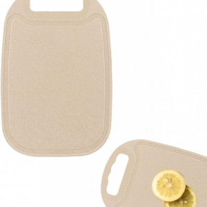 Set 2 placi de tocat Kiuiom, plastic, bej, 22,6 x 34,5 cm