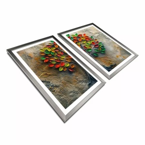 Set 2 tablouri decorative, MDF/lemn, 38x53 cm, multicolor - Verificat A · Re-Bloom