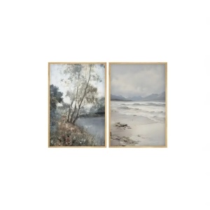 Set 2 tablouri decorative Re-Bloom, lemn masiv/MDF, multicolor, 20 x 30 cm