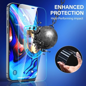 Set 3 folii de protectie pentru iPhone 12/iPhone 12 Pro Vakoo, sticla securizata, transparent, 6,1 inchi