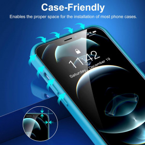 Set 3 folii de protectie pentru iPhone 12 Pro Max USLAI, sticla securizata, transparent, 6,7 inchi - Img 3