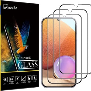 Set 3 folii de protectie pentru Samsung Galaxy A33/A13 5G Akabeila, sticla securizata, transparent/negru, 6,4 inchi