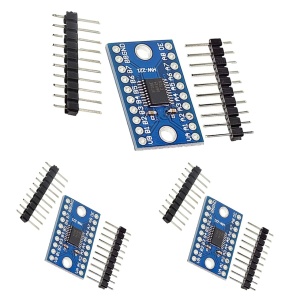 Set 3 module de conversie nivel logic TXS0108E cu 8 canale 10Gtek, metal, albastru/negru, 26,6 x 16,4 mm