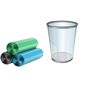 Set 3 role cu saci de gunoi Lifegogo, plastic, albastru/verde/negru, 44,4 x 48,2 cm, 10L - Img 1