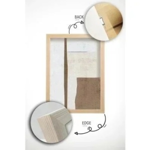Set 3 tablouri decorative MDF/lemn masiv 50x70 cm, MDF 100%, cadru lemn 2cm, imprimare digitala, bej/alb/maro - Verificat A · Re-Bloom - Img 4