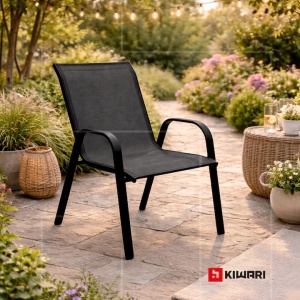 Set 32 scaune Kiwari Lago 55.5x72.5x92.5 cm, suprapozabile, 110 kg, interior/exterior, negru - Img 2