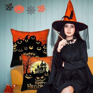 Set de 4 fete de perna de Halloween, poliester, multicolor, 45X45cm
