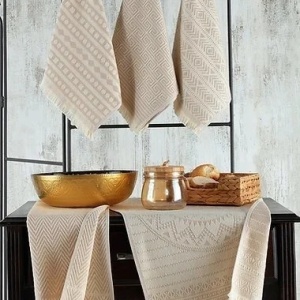 Set 5 prosoape, bumbac 100%, 38x65 cm, 270g/m², lavabil 40°C, bej - Verificat A · Re-Bloom - Img 2