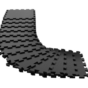 Set covoras de protectie premium, puzzle, BeMaxx, spuma EVA, impermeabil, 18 piese, 30 x 30 cm, negru, Resigilat, Grad A