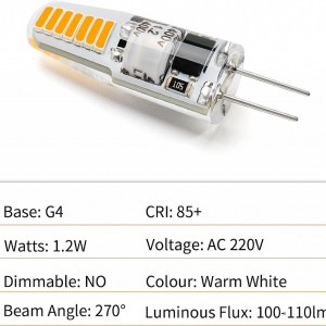 Set de 10 becuri I-SHUNFA, LED, G4, metal/silicon, 37,5 x 10,3 cm, 1,2W