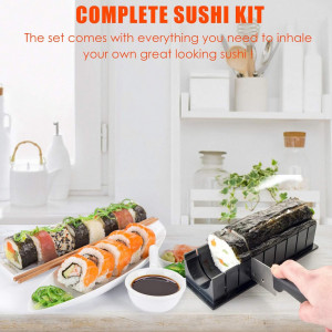Set de 10 ustensile pentru preparare sushi JJYHEHOT, plastic, negru - Img 2