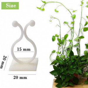 Set de 100 clipsuri autoadezive pentru plante SUNSK, ABS, alb, 20 x 20 mm - Img 7