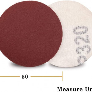 Set de 100 discuri pentru slefuit SPEEDWOX, oxid de aluminiu, granulatie 320, rosu, 5 cm - Img 2