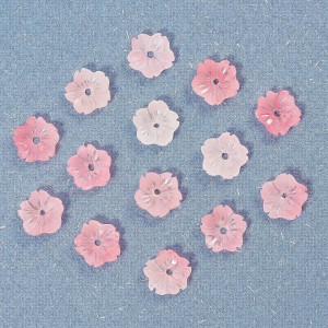 Set de 100 margele in forma de flori pentru bricolaj Airssory, rasina, roz, 10 mm - Img 6