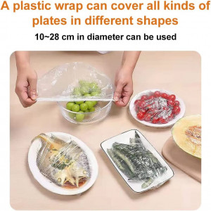 Set de 100 pungi cu elastic pentru alimente Butyeak, plastic, transparent, 10 - 28 cm - Img 6
