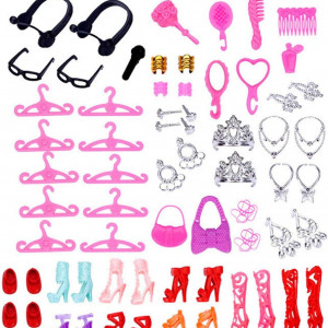 Set de 108 accesorii vestimentare pentru papusi ZSWQ, plastic, multicolor - Img 2