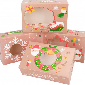 Set de 12 cutii pentru ambalare dulciuri de Craciun Qpout, hartie/folie, multicolor, 22 x 14.5 x 7 cm - Img 1