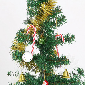Set de 12 ornamente pentru brad Naler, plastic, alb/rosu, 37 x 120 mm - Img 4