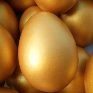 Set de 12 oua pentru Paste Jojofuny, lemn, auriu, 6 x 4,5 cm - Img 6
