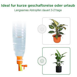 Set de 16 sisteme de irigare a plantelor automat QILUCKY, plastic, verde/portocaliu, 16,5 x 3,6 x 2 cm.