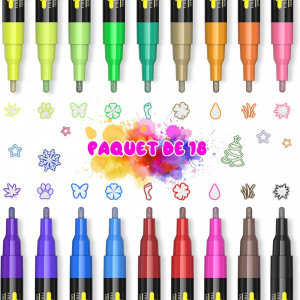 Set de 18 markere BOIROS, plastic, multicolor - Img 1