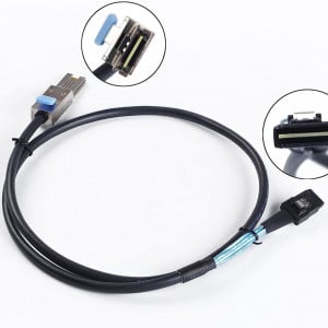 Set de 2 cabluri Mini-SAS 26Pin SFF-8088 la Mini SAS 36Pin SFF-8087, negru, 1 m - Img 7