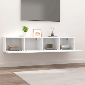 Set de 2 comode TV Iven, lemn fabricat, alb, 80 x 30 x 30 cm