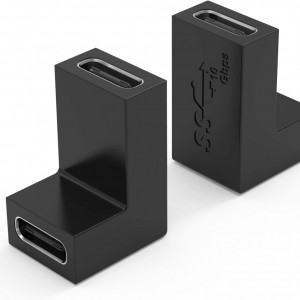 Set de 2 convertoare audio/video USB C la USB C Generic, metal/plastic, negru/argintiu, 19 x 13,5 x 11 mm
