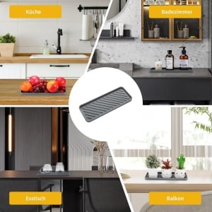 Set de 2 covorase pentru vase Homwarmy, silicon, gri 