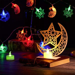 Set de 2 decoratiuni Ramadan Mudder, lemn/cupru/plastic, multicolor