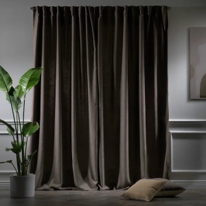 Set de 2 draperii Lilijan Home & Curtain, poliester, maro deschis, 140 x 375 cm