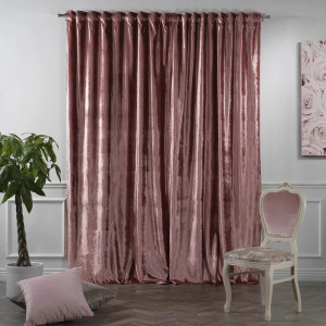 Set de 2 draperii Lilijan Home & Curtain, poliester, roz inchis, 140 x 295 cm