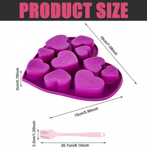 Set de 2 forme pentru ciocolata si 2 pensule Cresbel, silicon, roz/violet/negru, 18 x 15 x 2 cm - Img 7