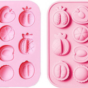 Set de 2 forme pentru prajituri UR URLIFEHALL, silicon, roz, 12,9 x 13 x 1,2 cm